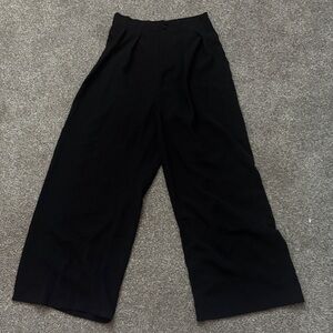 SHEIN Elegant Black Wide-Leg Trousers